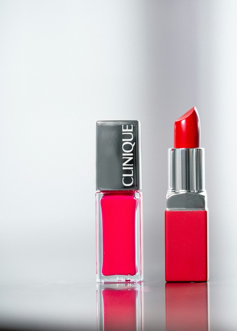 Luxury lipstick product packaging on natural stone, original campaign artwork